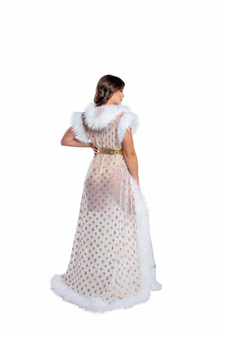 J-Valentine, Inc CH305 - Fur Trimmed Sequin Mesh Hooded Duster OUTERWEAR 2 J-Valentine, Inc CH305 - Fur Trimmed Sequin Mesh Hooded Duster OUTERWEAR