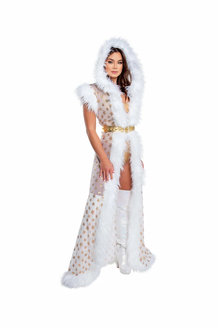 J-Valentine, Inc CH305 - Fur Trimmed Sequin Mesh Hooded Duster OUTERWEAR 5 J-Valentine, Inc CH305 - Fur Trimmed Sequin Mesh Hooded Duster OUTERWEAR