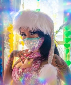 J-Valentine, Inc CH333 - Holographic Sequin Santa Hat ACCESSORIES