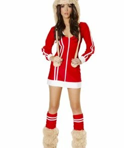 J Valentine CS131 - Da Bomb Costume Red/White Zipper Front Jacket OUTERWEAR