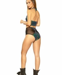 J Valentine FF105 - DIAMOND HIGH-WAIST SHORT BOTTOMS