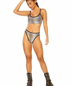 J Valentine FF264 - METALLIC HIGH-WAIST BOTTOM BOTTOMS