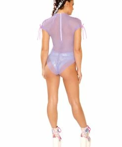 J Valentine FF278 - LACE-UP SHOULDER BODYSUIT