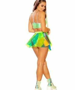 J-Valentine, Inc FF383 - Holographic Pinwheel Vinyl Skirt BOTTOMS