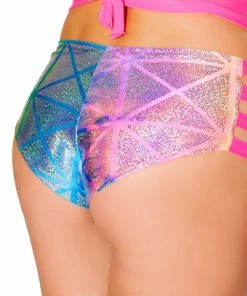 J Valentine FF923 - Metallic No Seam Strappy Shorts BOTTOMS