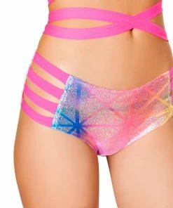 J Valentine FF923 - Metallic No Seam Strappy Shorts BOTTOMS
