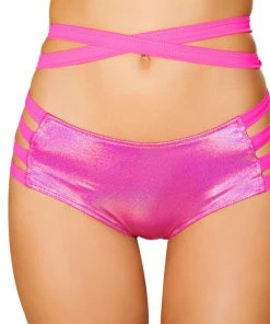 J Valentine FF923 - Metallic No Seam Strappy Shorts BOTTOMS