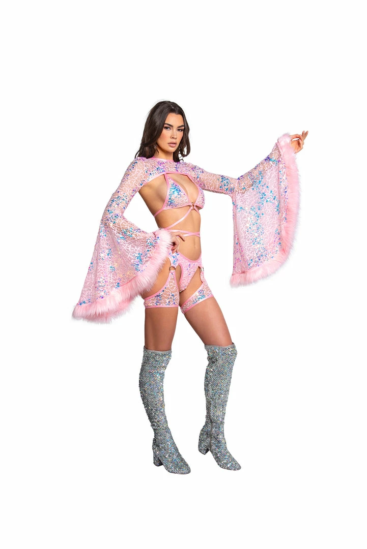 J-Valentine, Inc ACCESSORIES FR103 - Faux Fur Trimmed Bell Sleeve Shrug 6 J-Valentine, Inc ACCESSORIES FR103 - Faux Fur Trimmed Bell Sleeve Shrug