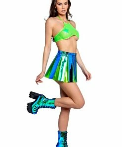 J-Valentine, Inc Skirts FR120 - Vinyl Pleated Skirt