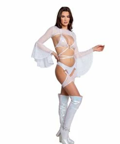 J-Valentine, Inc TOPS FR140 - Holographic Dot Ring Wrap Top