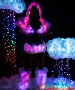 J-Valentine, Inc OUTERWEAR FF429 - Faux Fur Light-Up Legwarmers