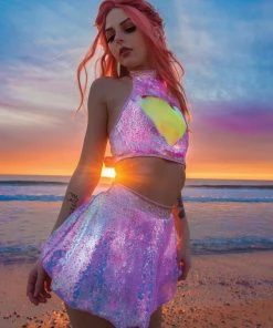 J-Valentine, Inc FF545 - Light-Up Sequin Skirt BOTTOMS