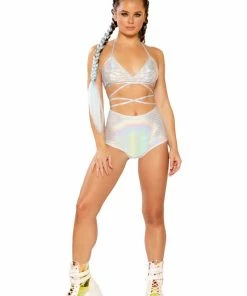 J Valentine FF265 - HOLOGRAPHIC HIGH-WAIST SHORT BOTTOMS